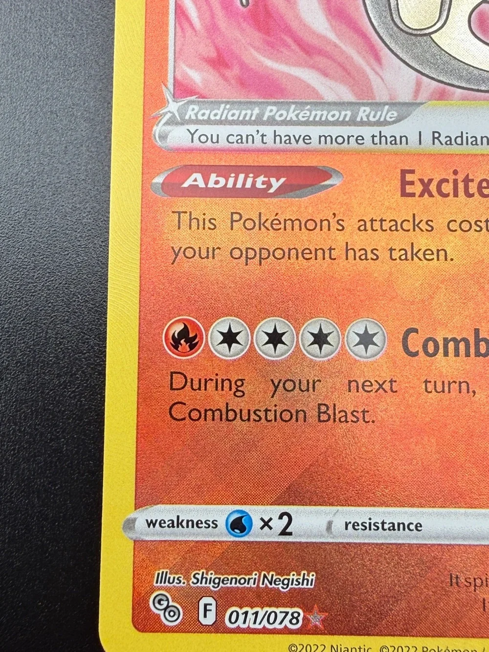 Radiant Charizard 011/078 Pokémon GO Holo Rare NM